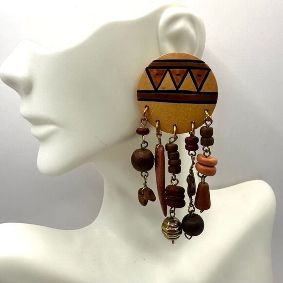 South western beaded dangling earrings - Picture 1 of 9